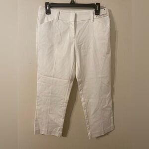New NWT New York & Company‎ 7th Avenue Crop White Khakis Chinos Size 4
